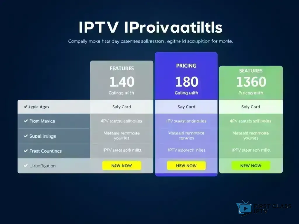 Visual comparison of First Class IPTV pricing tiers