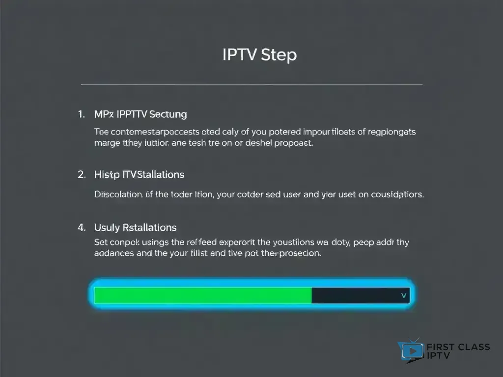 Step-by-step setup process for First Class IPTV