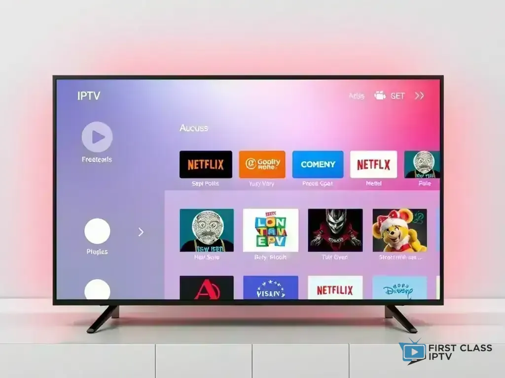 Smart TV app store interface displaying IPTV applications