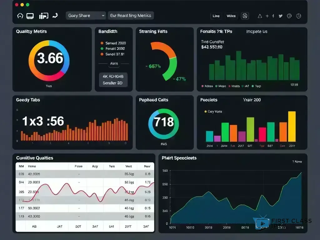 Dashboard showing streaming quality metrics and performance